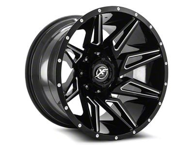 XF Offroad XF-218 Gloss Black and Milled 6-Lug Wheel; 20x9; 0mm Offset (10-24 4Runner)