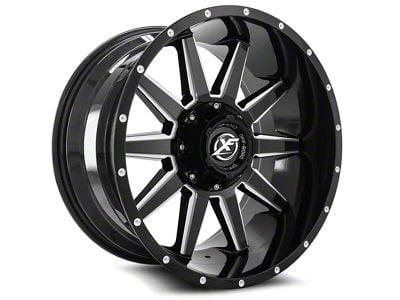 XF Offroad XF-219 Gloss Black and Milled 6-Lug Wheel; 17x9; 12mm Offset (03-09 4Runner)