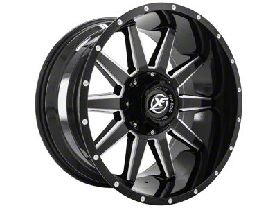 XF Offroad XF-219 Gloss Black Milled 6-Lug Wheel; 17x9; 0mm Offset (10-24 4Runner)