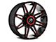 XF Offroad XF-220 Gloss Black Red Milled and Red Milled Dots 6-Lug Wheel; 18x9; 12mm Offset (10-24 4Runner)