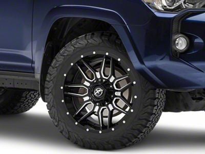 XF Offroad XF-222 Gloss Black Milled 6-Lug Wheel; 20x10; -12mm Offset (10-24 4Runner)