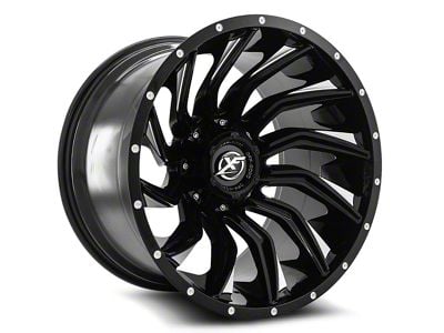 XF Offroad XF-224 Gloss Black and Milled 6-Lug Wheel; 24x14; -76mm Offset (03-09 4Runner)