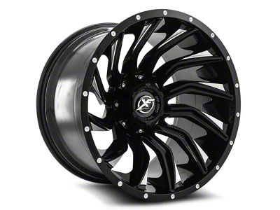 XF Offroad XF-224 Gloss Black and Milled 6-Lug Wheel; 24x14; -76mm Offset (10-24 4Runner)