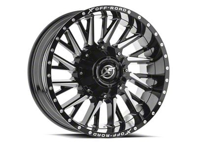 XF Offroad XF-226 Gloss Black and Milled 6-Lug Wheel; 22x12; -44mm Offset (03-09 4Runner)