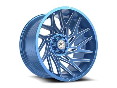 XF Offroad XF-229 Anodized Blue and Milled 6-Lug Wheel; 26x14; -76mm Offset (10-24 4Runner)