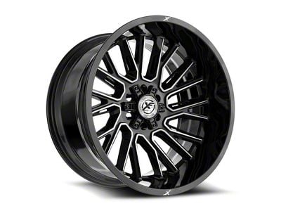 XF Offroad XF-230 Gloss Black and Machined 6-Lug Wheel; 17x9; 12mm Offset (10-24 4Runner)