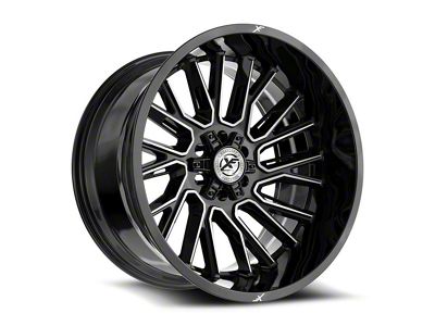 XF Offroad XF-230 Gloss Black and Machined 6-Lug Wheel; 18x9; 12mm Offset (10-24 4Runner)