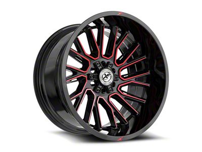 XF Offroad XF-230 Gloss Black and Red Machined 6-Lug Wheel; 18x9; 0mm Offset (10-24 4Runner)