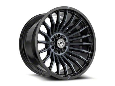 XF Offroad XF-231 Gloss Black and Machined Titanium Double Dark Tint 6-Lug Wheel; 20x10; -12mm Offset (03-09 4Runner)