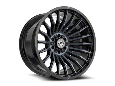 XF Offroad XF-231 Gloss Black and Machined Titanium Double Dark Tint 6-Lug Wheel; 20x10; -24mm Offset (10-24 4Runner)