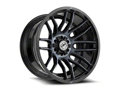 XF Offroad XF-232 Gloss Black and Machined Titanium Double Dark Tint 6-Lug Wheel; 20x9; 0mm Offset (10-24 4Runner)