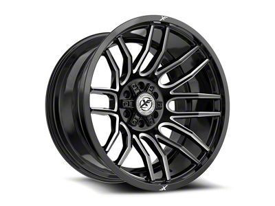 XF Offroad XF-232 Gloss Black and Milled 6-Lug Wheel; 17x9; 12mm Offset (03-09 4Runner)