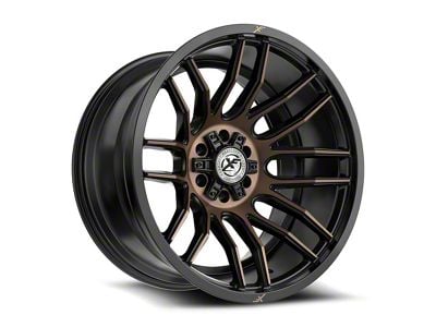 XF Offroad XF-232 Satin Black and Bronze Machined Double Dark Tint 6-Lug Wheel; 17x9; 0mm Offset (03-09 4Runner)