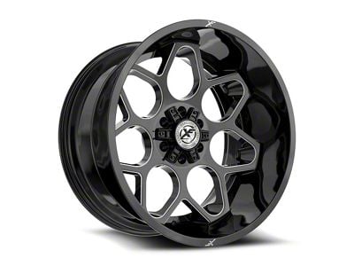 XF Offroad XF-233 Gloss Black and Milled 6-Lug Wheel; 20x10; -12mm Offset (03-09 4Runner)