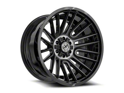 XF Offroad XF-234 Gloss Black and Brushed Double Dark Tint 6-Lug Wheel; 17x9; 0mm Offset (03-09 4Runner)