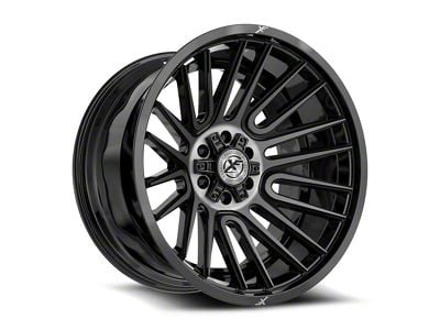 XF Offroad XF-234 Gloss Black and Brushed Double Dark Tint 6-Lug Wheel; 17x9; 0mm Offset (10-24 4Runner)