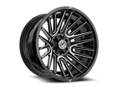 XF Offroad XF-234 Gloss Black and Milled 6-Lug Wheel; 17x9; 0mm Offset (03-09 4Runner)