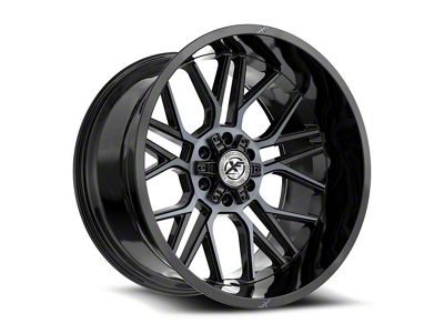 XF Offroad XF-235 Gloss Black and Machined Titanium Double Dark Tint 6-Lug Wheel; 20x10; -12mm Offset (03-09 4Runner)