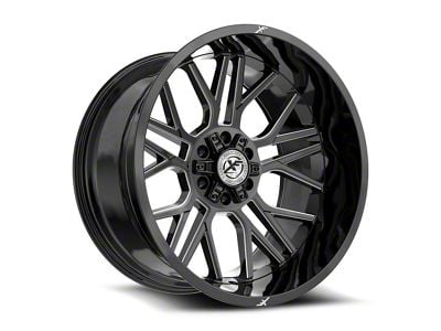 XF Offroad XF-235 Gloss Black and Milled 6-Lug Wheel; 20x10; -12mm Offset (03-09 4Runner)