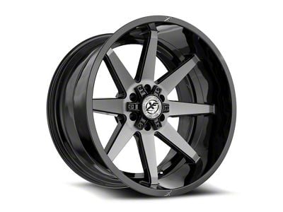 XF Offroad XF-236 Gloss Black and Brushed Double Dark Tint 6-Lug Wheel; 20x10; -12mm Offset (10-24 4Runner)