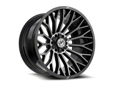 XF Offroad XF-237 Gloss Black and Brushed Double Dark Tint 6-Lug Wheel; 20x9; 0mm Offset (03-09 4Runner)