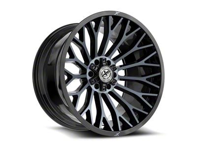 XF Offroad XF-237 Gloss Black and Machined Titanium Double Dark Tint 6-Lug Wheel; 20x10; -12mm Offset (03-09 4Runner)