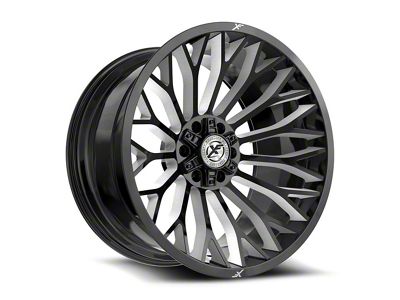 XF Offroad XF-237 Gloss Black and Milled 6-Lug Wheel; 20x12; -44mm Offset (03-09 4Runner)