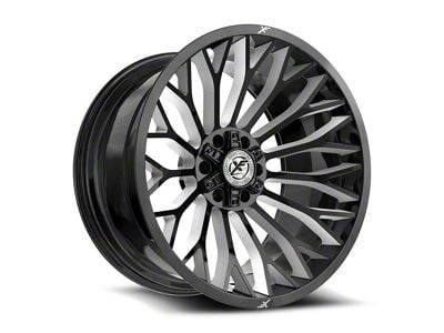 XF Offroad XF-237 Gloss Black and Milled 6-Lug Wheel; 20x9; 0mm Offset (03-09 4Runner)