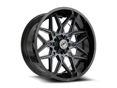 XF Offroad XF-238 Gloss Black and Machined Titanium Double Dark Tint 6-Lug Wheel; 20x10; -12mm Offset (03-09 4Runner)