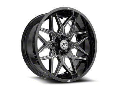 XF Offroad XF-238 Gloss Black and Milled 6-Lug Wheel; 17x9; 12mm Offset (10-24 4Runner)