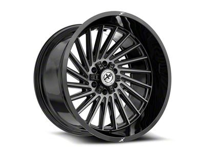 XF Offroad XF-239 Gloss Black and Brushed Double Dark Tint 6-Lug Wheel; 20x10; -12mm Offset (03-09 4Runner)