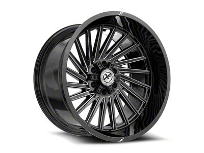 XF Offroad XF-239 Gloss Black and Milled 6-Lug Wheel; 20x10; -12mm Offset (10-24 4Runner)