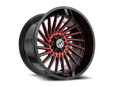 XF Offroad XF-239 Gloss Black and Red Machined 6-Lug Wheel; 20x10; -12mm Offset (10-24 4Runner)