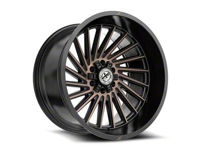 XF Offroad XF-239 Satin Black and Bronze Machined Double Dark Tint 6-Lug Wheel; 20x10; -12mm Offset (03-09 4Runner)