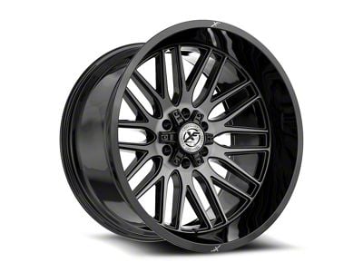 XF Offroad XF-240 Gloss Black and Brushed Double Dark Tint 6-Lug Wheel; 18x9; 0mm Offset (03-09 4Runner)