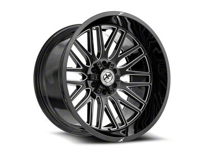 XF Offroad XF-240 Gloss Black and Milled 6-Lug Wheel; 17x9; 0mm Offset (10-24 4Runner)