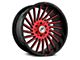 XF Offroad XF-239 Gloss Black Red Machined 6-Lug Wheel; 20x9; 12mm Offset (22-24 Bronco Raptor)