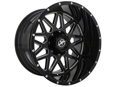 XF Offroad XF-211 Gloss Black Milled 6-Lug Wheel; 24x14; -76mm Offset (21-24 Bronco, Excluding Raptor)