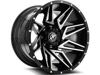 XF Offroad XF-218 Gloss Black Machined 6-Lug Wheel; 20x12; -44mm Offset (21-24 Bronco, Excluding Raptor)