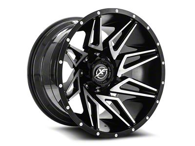 XF Offroad XF-218 Gloss Black and Machined 6-Lug Wheel; 20x9; 12mm Offset (21-24 Bronco, Excluding Raptor)