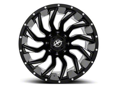 XF Offroad XF-224 Gloss Black Milled 6-Lug Wheel; 20x10; -12mm Offset (21-24 Bronco, Excluding Raptor)