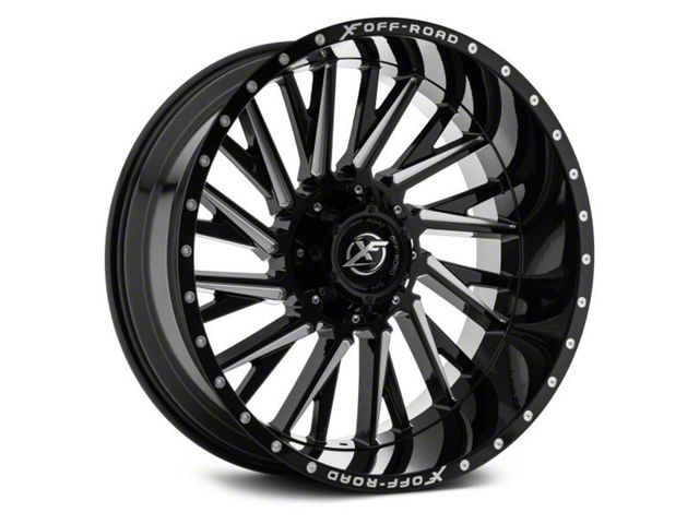 XF Offroad XF-226 Gloss Black Milled 6-Lug Wheel; 20x9; 12mm Offset (21-24 Bronco, Excluding Raptor)