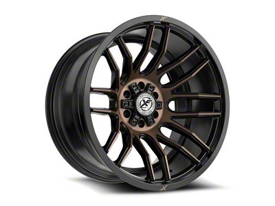 XF Offroad XF-232 Satin Black and Bronze Machined Double Dark Tint 6-Lug Wheel; 17x9; 12mm Offset (21-24 Bronco, Excluding Raptor)