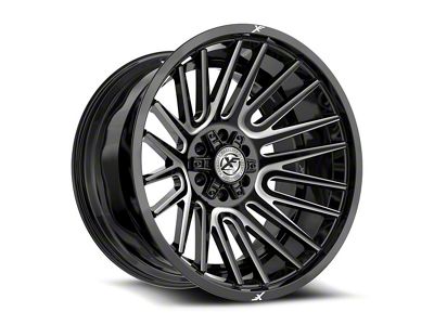 XF Offroad XF-234 Gloss Black and Milled 6-Lug Wheel; 17x9; 12mm Offset (22-25 Bronco Raptor)