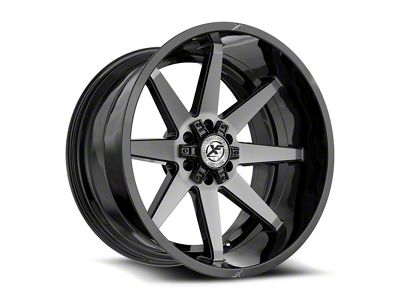 XF Offroad XF-236 Gloss Black and Brushed Double Dark Tint 6-Lug Wheel; 20x9; 0mm Offset (21-24 Bronco, Excluding Raptor)