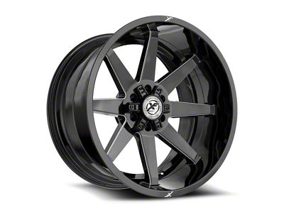 XF Offroad XF-236 Gloss Black and Milled 6-Lug Wheel; 20x9; 0mm Offset (21-24 Bronco, Excluding Raptor)