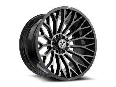 XF Offroad XF-237 Gloss Black and Brushed Double Dark Tint 6-Lug Wheel; 20x10; -24mm Offset (22-25 Bronco Raptor)