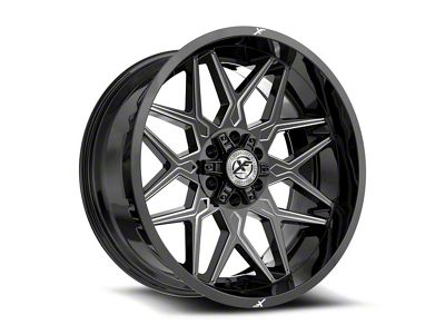 XF Offroad XF-238 Gloss Black and Milled 6-Lug Wheel; 20x10; -12mm Offset (22-25 Bronco Raptor)