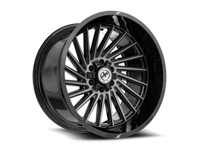 XF Offroad XF-239 Gloss Black and Brushed Double Dark Tint 6-Lug Wheel; 20x10; -12mm Offset (22-25 Bronco Raptor)