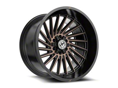 XF Offroad XF-239 Satin Black and Bronze Machined Double Dark Tint 6-Lug Wheel; 22x12; -44mm Offset (21-25 Bronco, Excluding Raptor)